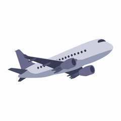 Airplane flying. Simple flat illustration stock illustration
