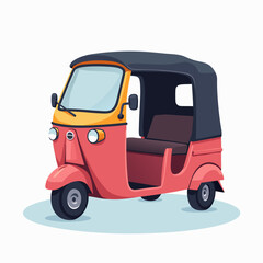 Obraz premium Retro vehicle illustration of a delivery truck or van on a white background with wheels