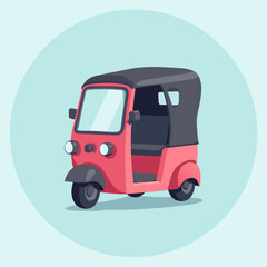 Obraz premium Retro vehicle illustration of a delivery truck or van on a white background with wheels