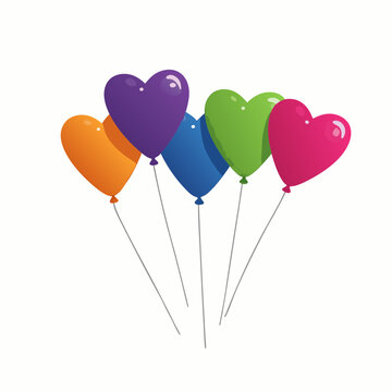 recommend clip art: Colorful helium balloons for a happy party celebration isolated on white
