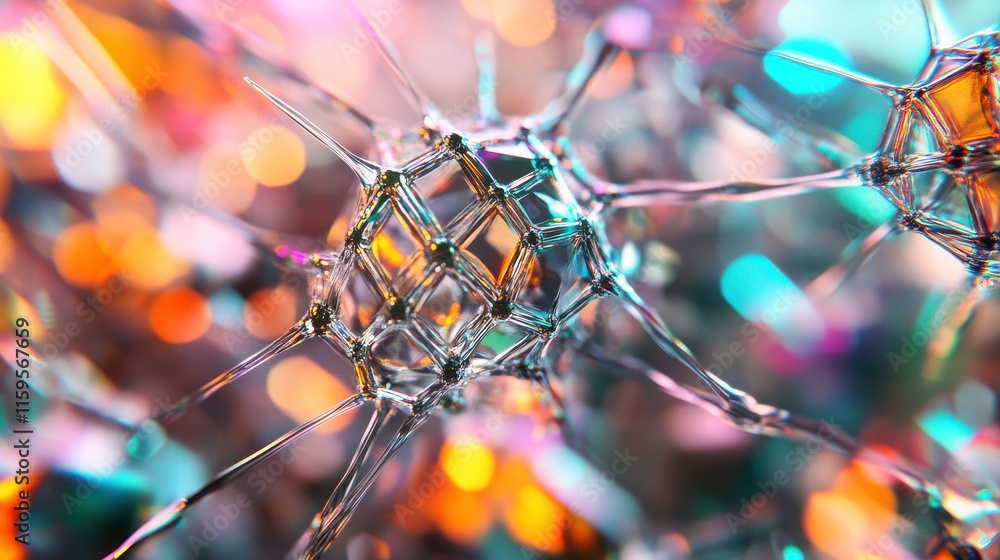 Poster futuristic networks in vibrant colors and soft light