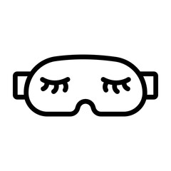 Sleep Mask Vector Line Icon Design