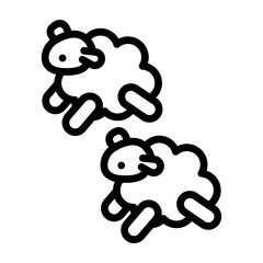 Counting Sheep Vector Line Icon Design