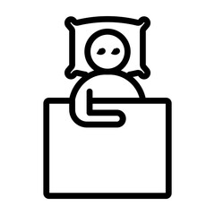 Sleepless Person Vector Line Icon Design