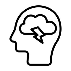 Restless Mind Vector Line Icon Design
