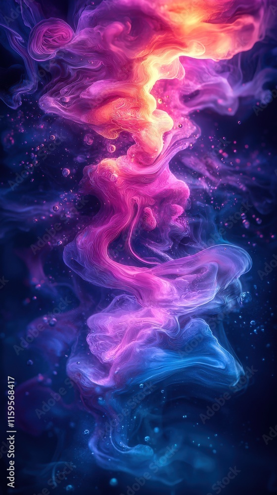 Poster dynamic fluid overlay abstract flow high-resolution textures vibrant colors dark background artistic
