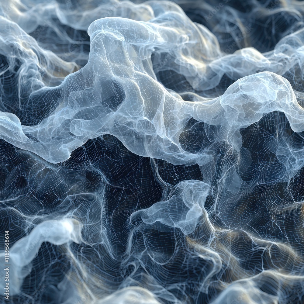 Poster dynamic fluid overlay motion abstract art digital high-resolution close-up translucent concept