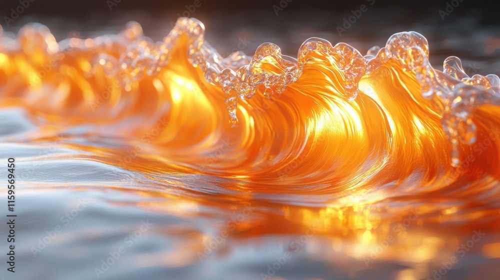 Poster dynamic fluid wave action ocean surface high-resolution texture natural environment close-up view vi