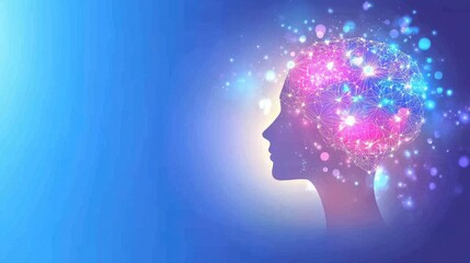 Obraz premium Glowing Tech Brain Design with Bright Light Effects