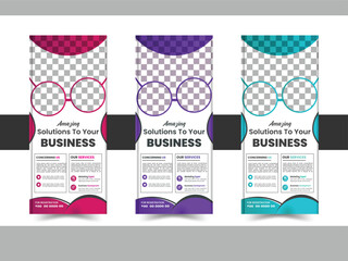 Business Roll up banner vertical template design, for brochure, business, flyer. modern x-banner and flag-banner advertising. vector illustration.