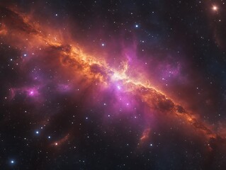 Obraz premium Cosmic Nebula Displays Vivid Orange and Pink Hues