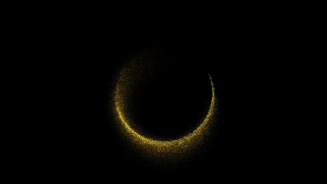 Golden round particle trail sparkling motion. Animation