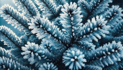 Frosty Pine Branches