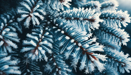 Frosty Pine Branches