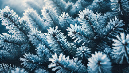 Frosty Pine Branches