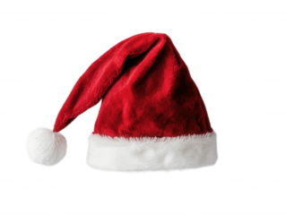 Classic Red Santa Hat with Fluffy White Brim, Perfect for Holiday Celebrations and Festive Cheer, Ideal for Costume Parties and Christmas Gatherings
