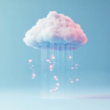 Cloud computing data rain concept.