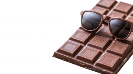 Fun and Playful Chocolate Bar with Sunglasses Perfect for Summer Vibes and Enjoying Sweet Treats in a Relaxed Atmosphere