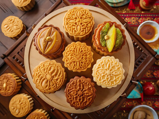 Dessert pastries thai mooncake.
