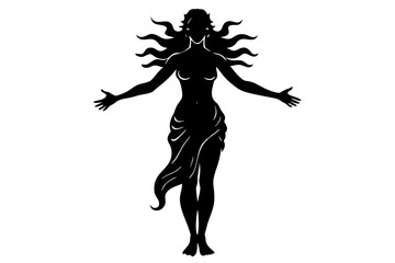 silhouette of a dancing girl