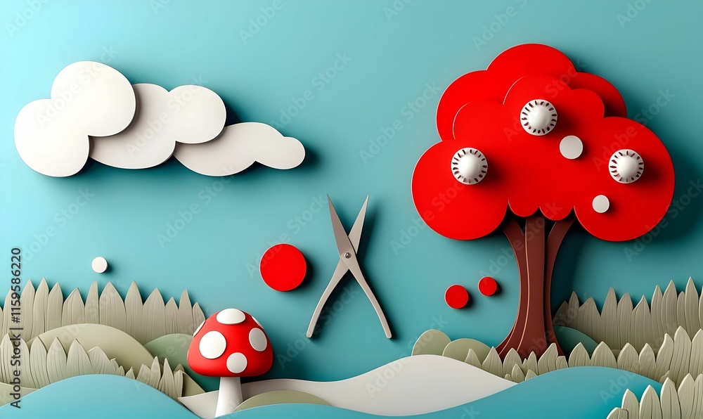 Poster creative tools in abstract form, a vibrant fusion of colors and shapes, symbolizing innovation and a