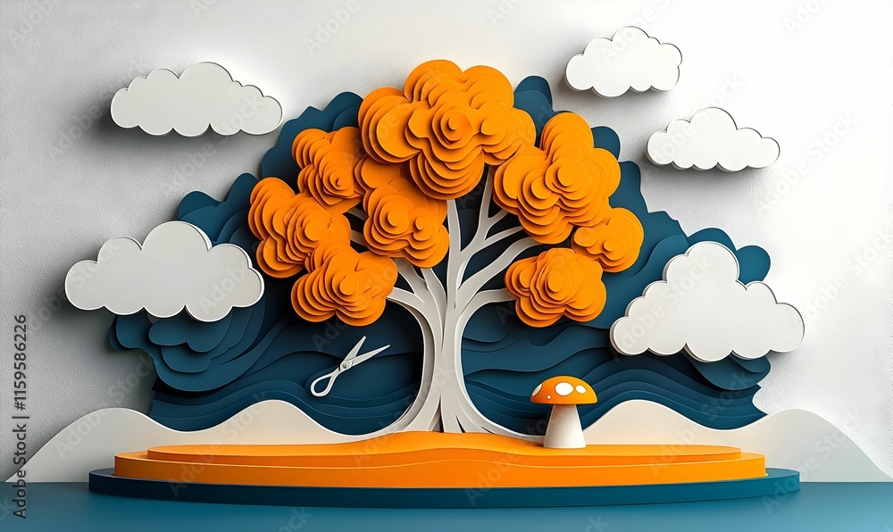 Poster abstract illustration showcasing an array of innovative tools, vibrant colors, dynamic shapes, and i