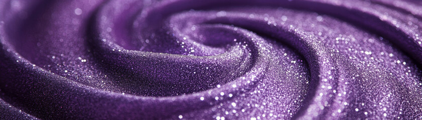 Fototapeta premium Deep amethyst metallic swirl with glowing glitter and soft textured grain
