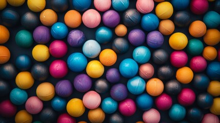 Fototapeta premium Colorful plastic balls creating a playful texture