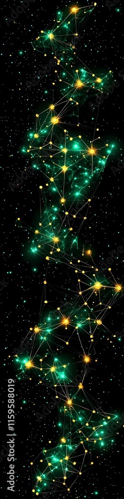 Poster abstract api landscape, a vibrant visualization of interconnected data streams and digital interface