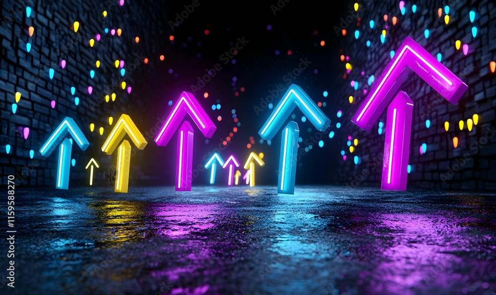 Poster vibrant abstract composition, a dynamic interplay of colors and shapes, creating an immersive visual