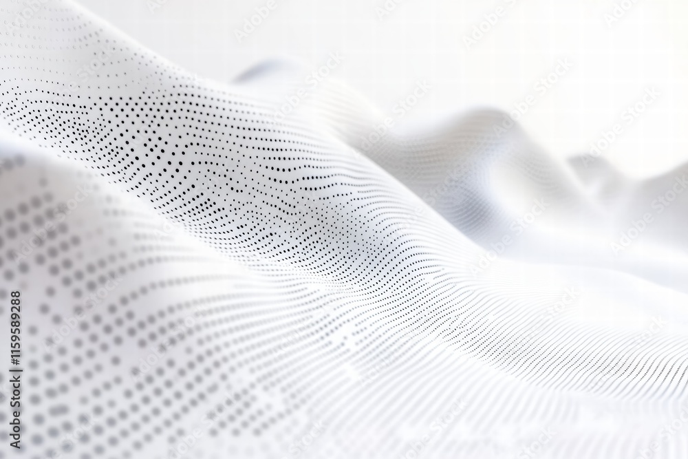 Poster minimalist fabric texture with dot accents on a white background creating a soft visual flow