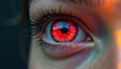Intense Red Eye Close-up