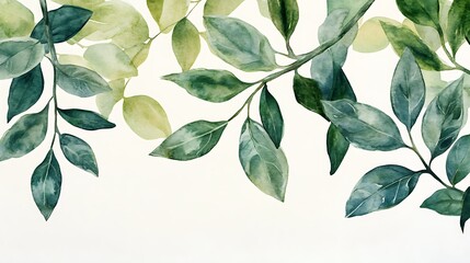 Green Leaf Collection: Artistic Watercolor and Detailed Digital Illustrations Featuring Clovers, Tropical Leaves, Falling Foliage, and Textured Dry Leaves - Perfect for Nature-Themed Designs and Decor