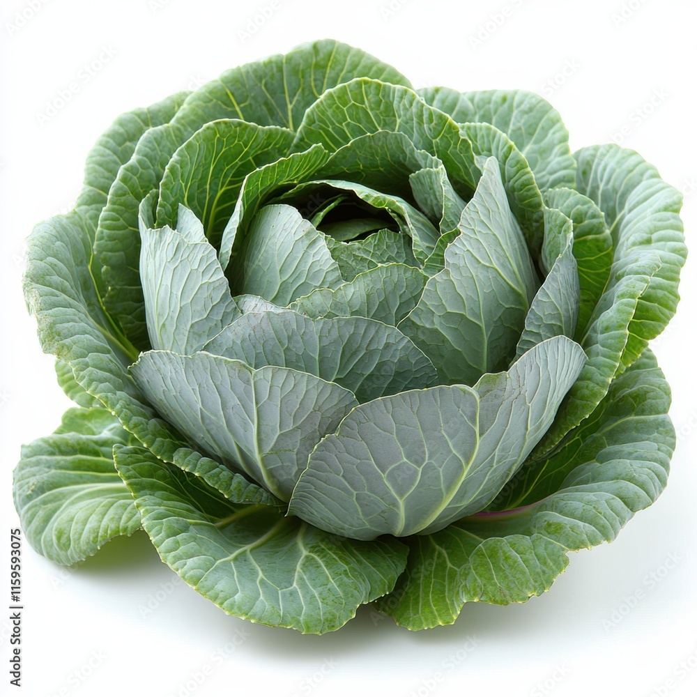 Wall mural photo of a cabbage, hd, isolated on white backgroun