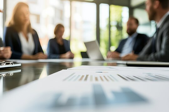 Business professionals in a succession planning meeting. Featuring a diverse team identifying future leaders