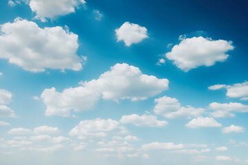 Fototapeta premium Bright blue sky and white clouds. Nature background.