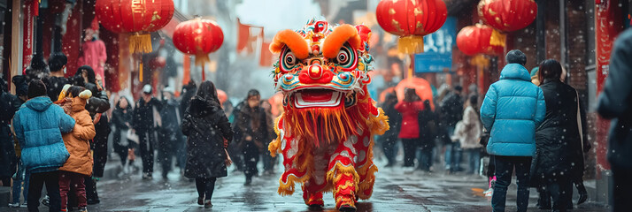 Chinese New Year dragon costume celebration festival