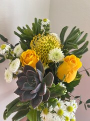 bouquet of yellow roses