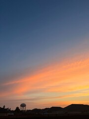 sunset over the town