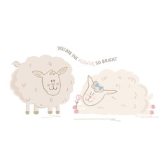 Two sheep, you are the most beautiful flower © Isabel