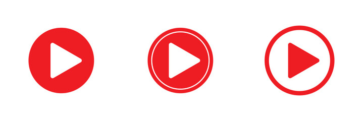 play button youtub, you tube video icon, logo symbol red banner, flat vector, social media sign, mobile app, web video mark vector. 