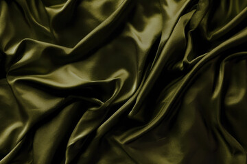 Green, greens background. Silk satin fabric. Luxury elegant beauty premium rich. Shiny glitter shimmer silky. Drapery fold crease. Christmas birthday Valentines sheets