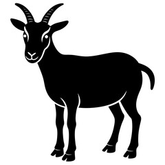 Goat black silhouette vector, Simple silhouette Design vector icon with white background