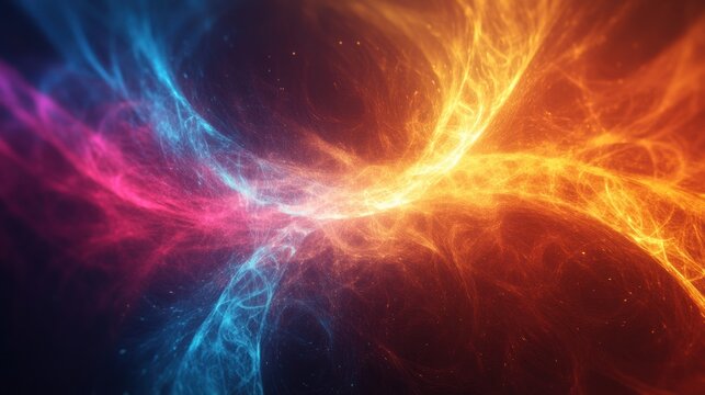 Vibrant explosion of abstract colors creating a captivating background with ample space for text or design elements. Generative AI