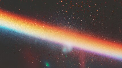 Light leaks rainbow overlay. Damaged grain screen gradient background. Glitch noise on black scratched texture with dust. Grunge abstract dusty scanned old film texture picture.