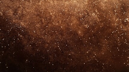 Obraz premium Mocha mousse textured background with gentle glitter effect creating a rich luxurious appearance. Glittering mocha mousse background, copy space, for web design, print media, or digital art projects