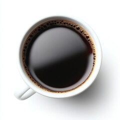 photo of a cup of coffee, hd, isolated on white background. 