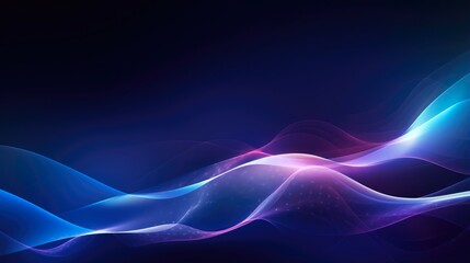 Fototapeta premium Abstract Wave: Elegant and Simple Fractal Geometric Surface with Blue Light Digital Effect Ideal for Technology Corporate Concept or Cyberspace Intelligence