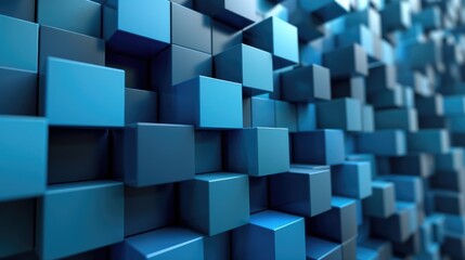 Obraz premium Architectural Abstraction: Three-Dimensional Block Design in Blue