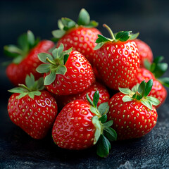 Morango no fundo preto